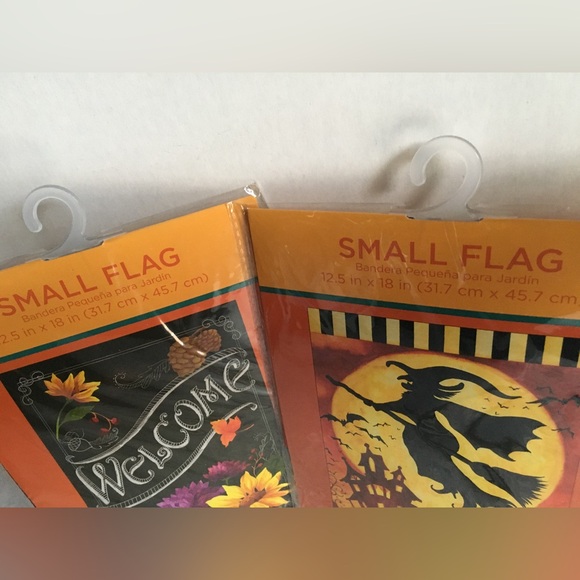 Brand New Happy Halloween Welcome (Fall Harvest) Garden Flags - set of 2 - Picture 2 of 4